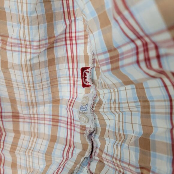 Vtg ECKO UNLIMITED SHIRT MEN XL MADRAS PLAID SHORT SLEEVE Pre Owned - Picture 9 of 16